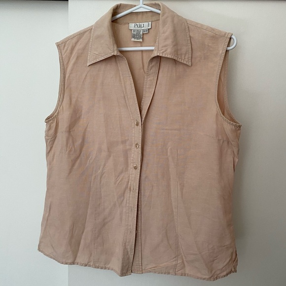 💃🏽 LAST CALL Vintage Blush Pink Linen Top - Picture 9 of 9